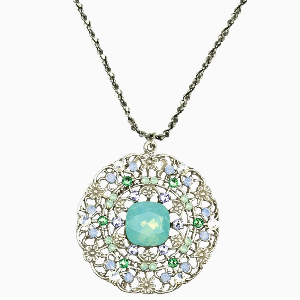 Anne Koplic Pacific opal Peyton filigree crystal necklace